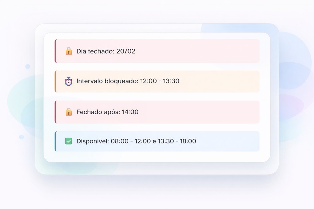 Controle de horários e intervalos